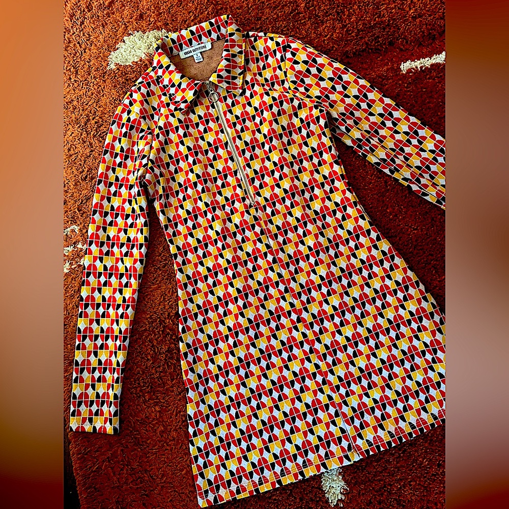 Urban Outfitters 70s-style zip up mini dress